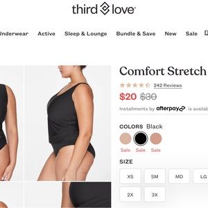 ThirdLove Comfort Stretch Women’s Black Shaping Cami Tank Top Size Large